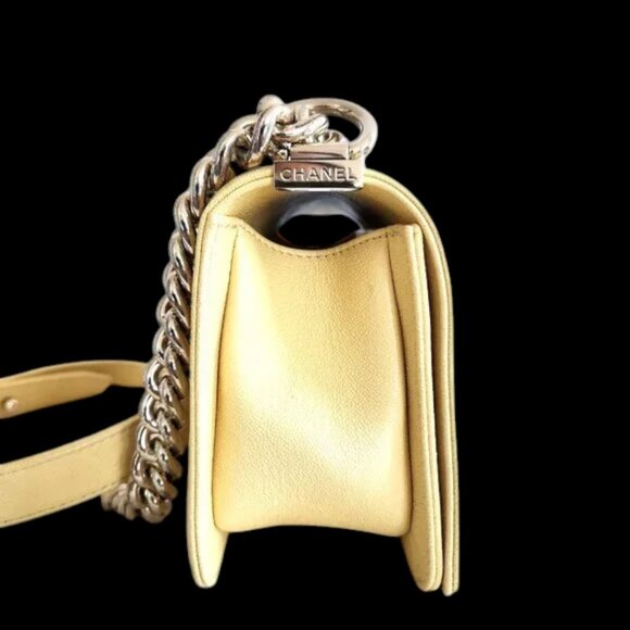 Chanel Boy Bag Size Small Yellow Caviar - Picture 9 of 11